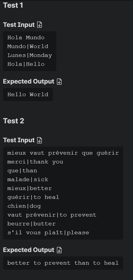 Rosetta Stone Rosetta Stone Programming challenge