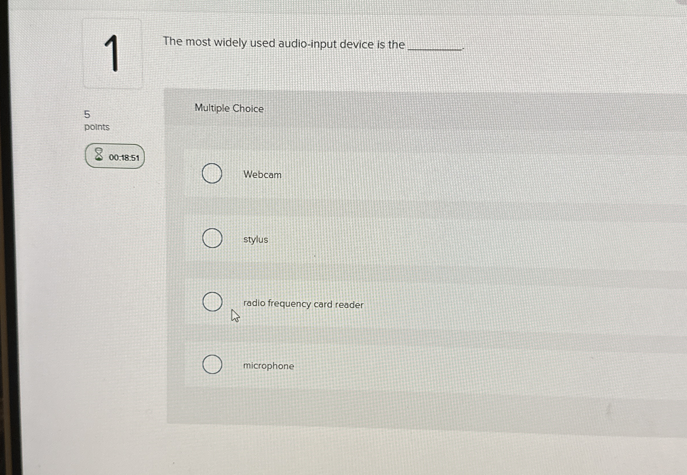 1 The most widely used audio - input device is