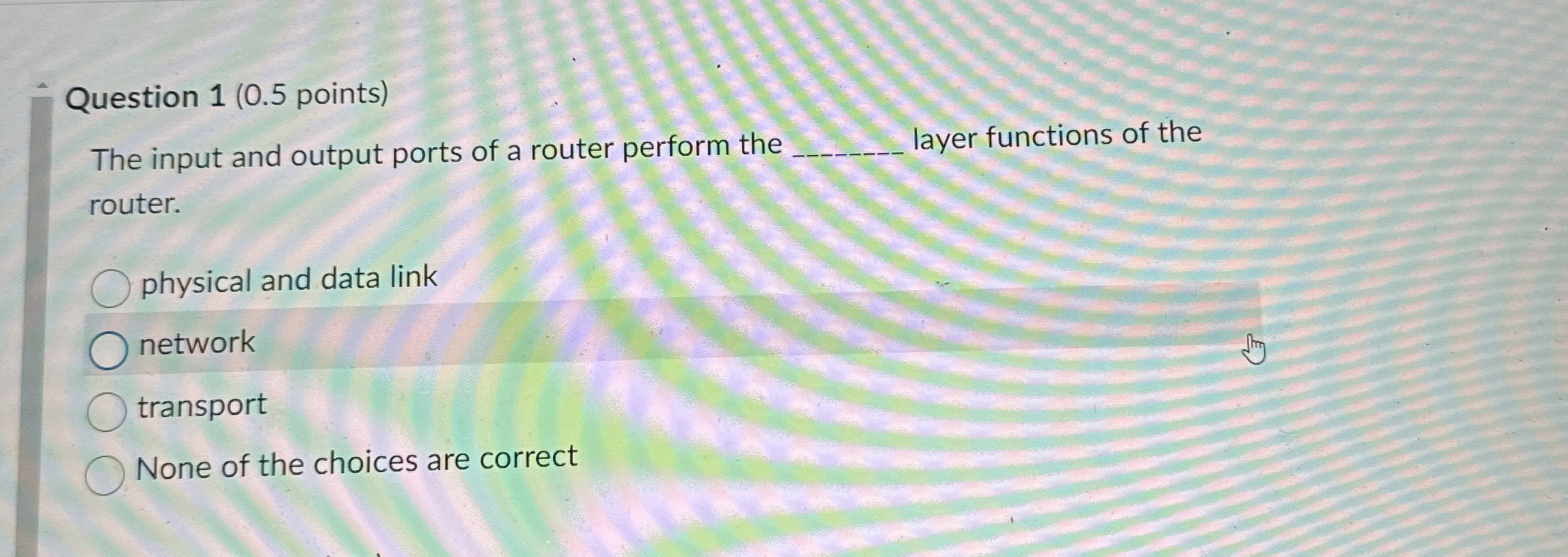 Question 1 ( 0 . 5 points ) The input and output
