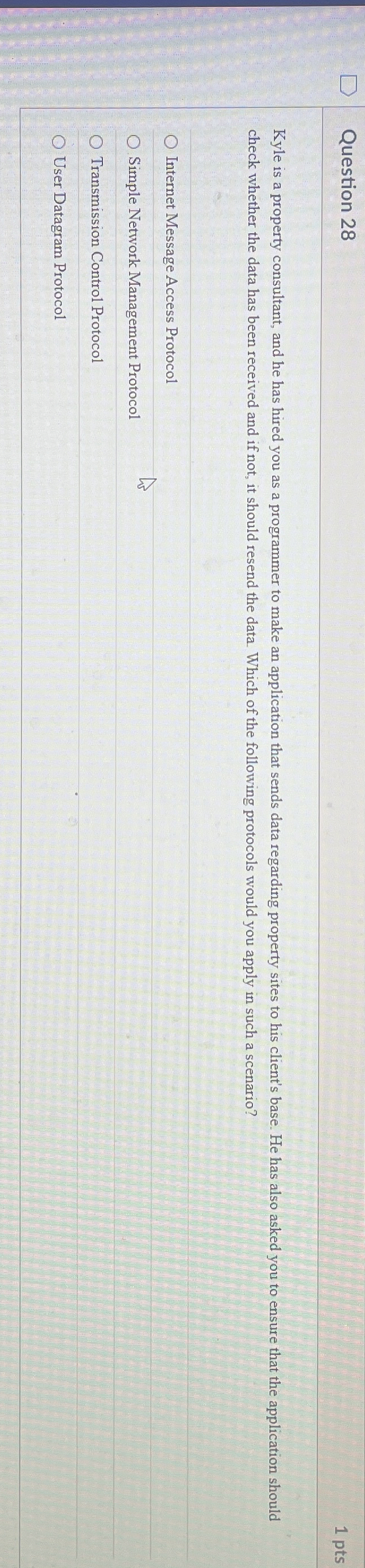 Question 2 8 Kyle is a property consultant, and