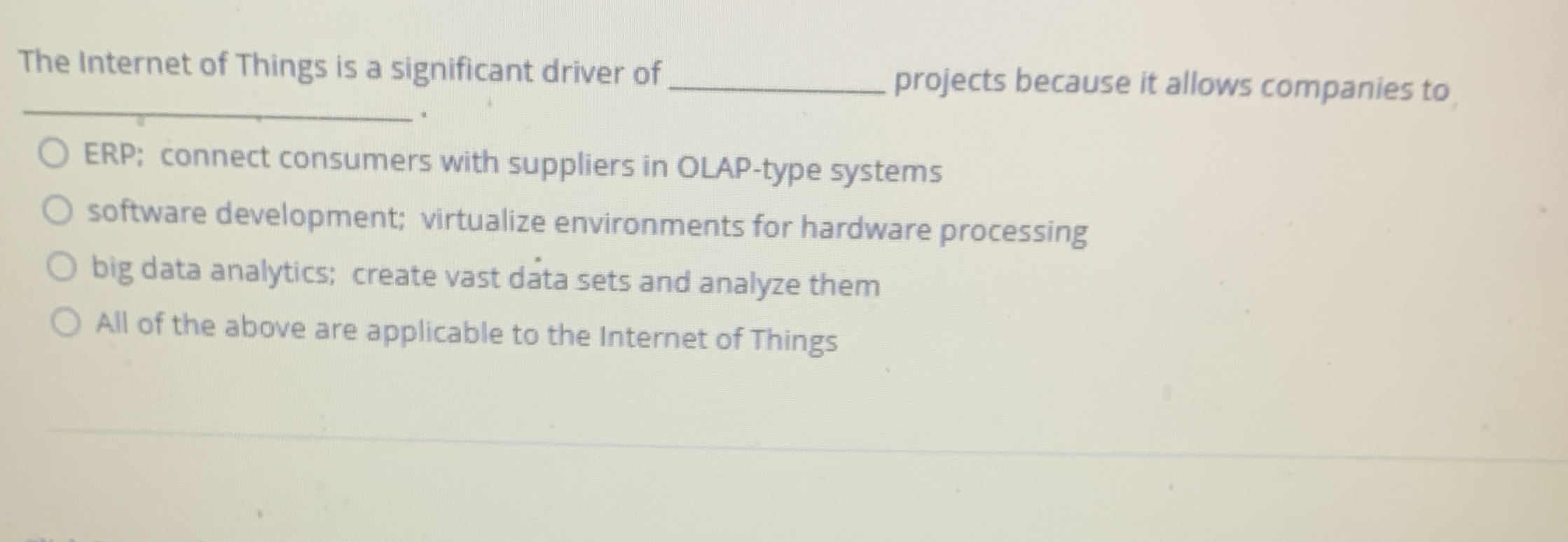 The Internet of Things is a significant driver of