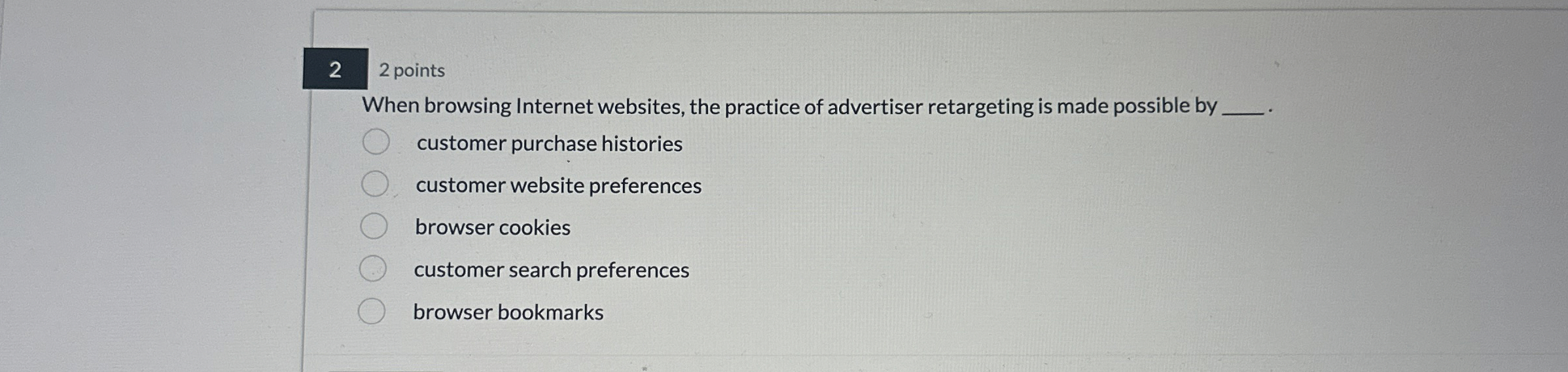 When browsing Internet websites the 2 2 points