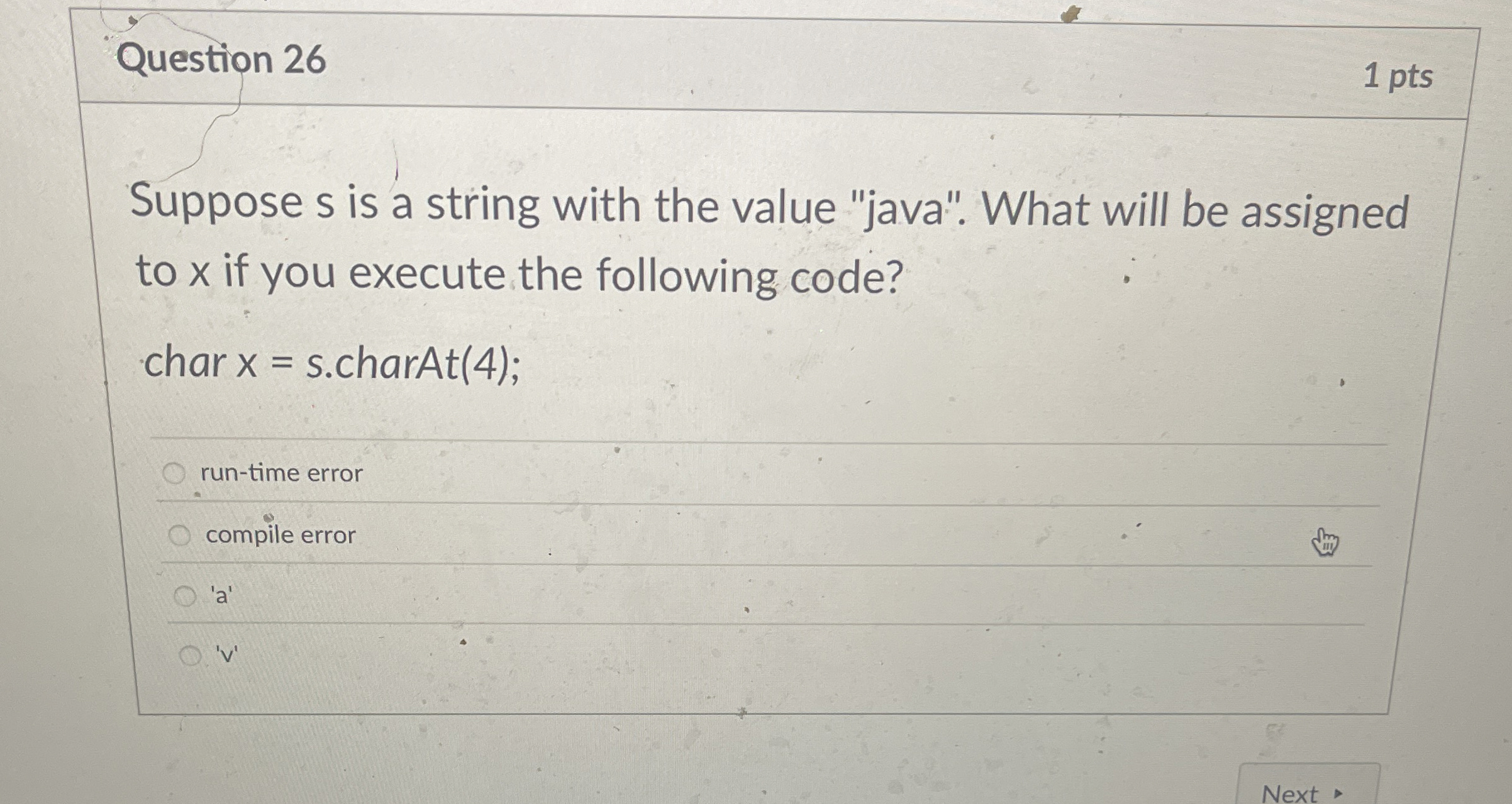 Question 2 6 1 pts Suppose s is a string with the
