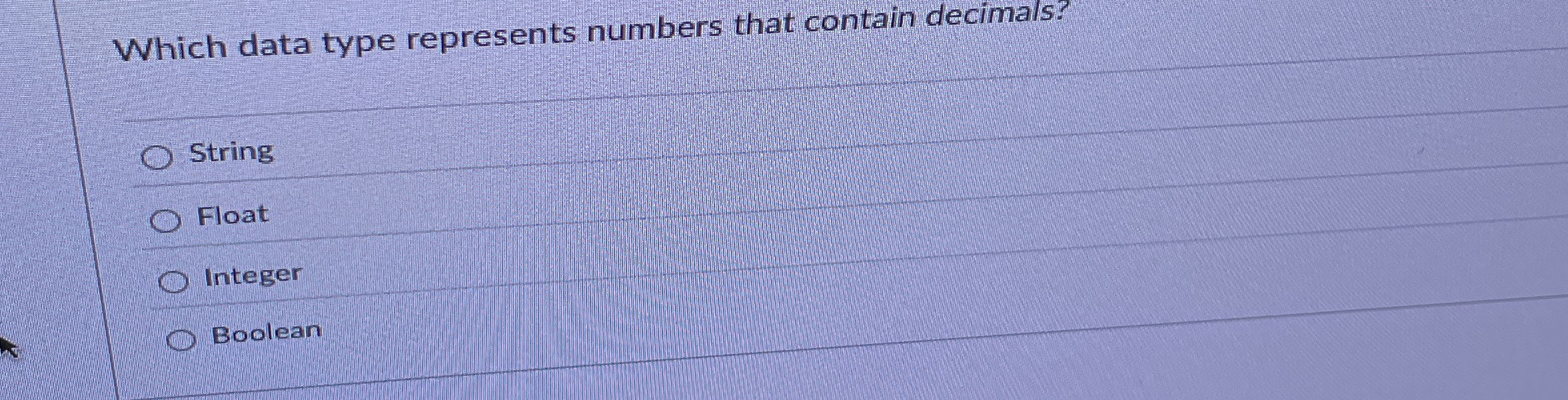 Which data type represents numbers that contain