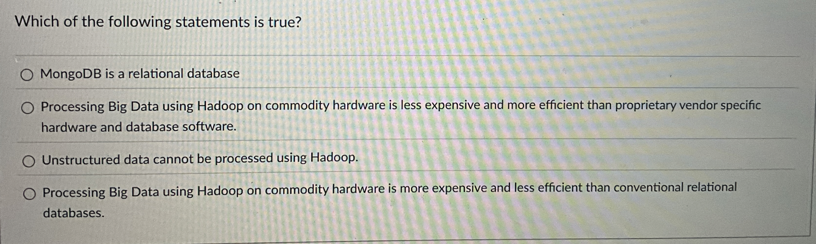 Which of the following statements is true?