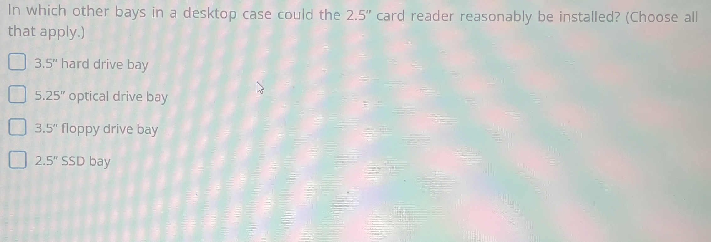 In which other bays in a desktop case could the 2