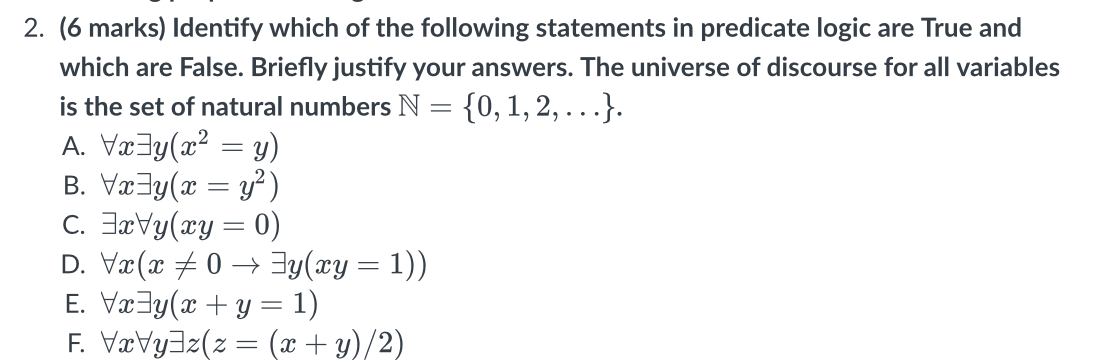 ( 6 marks ) Identify which of the following