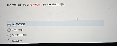 The total sectors of Partition 1 ( in