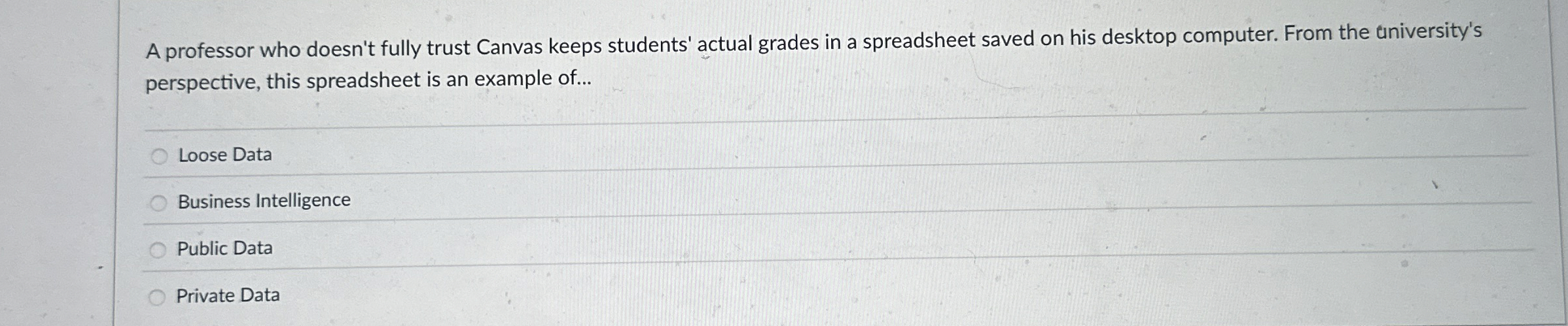 A professor who doesn't fully trust Canvas keeps
