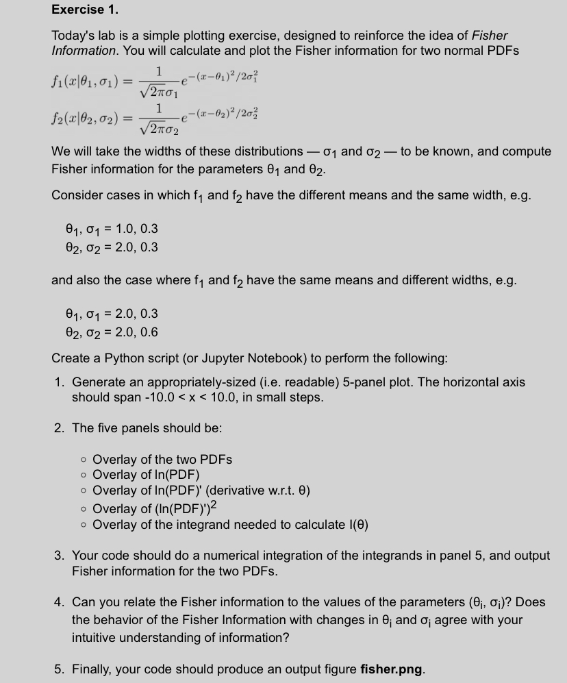 Exercise 1 . Today's lab is a simple plotting