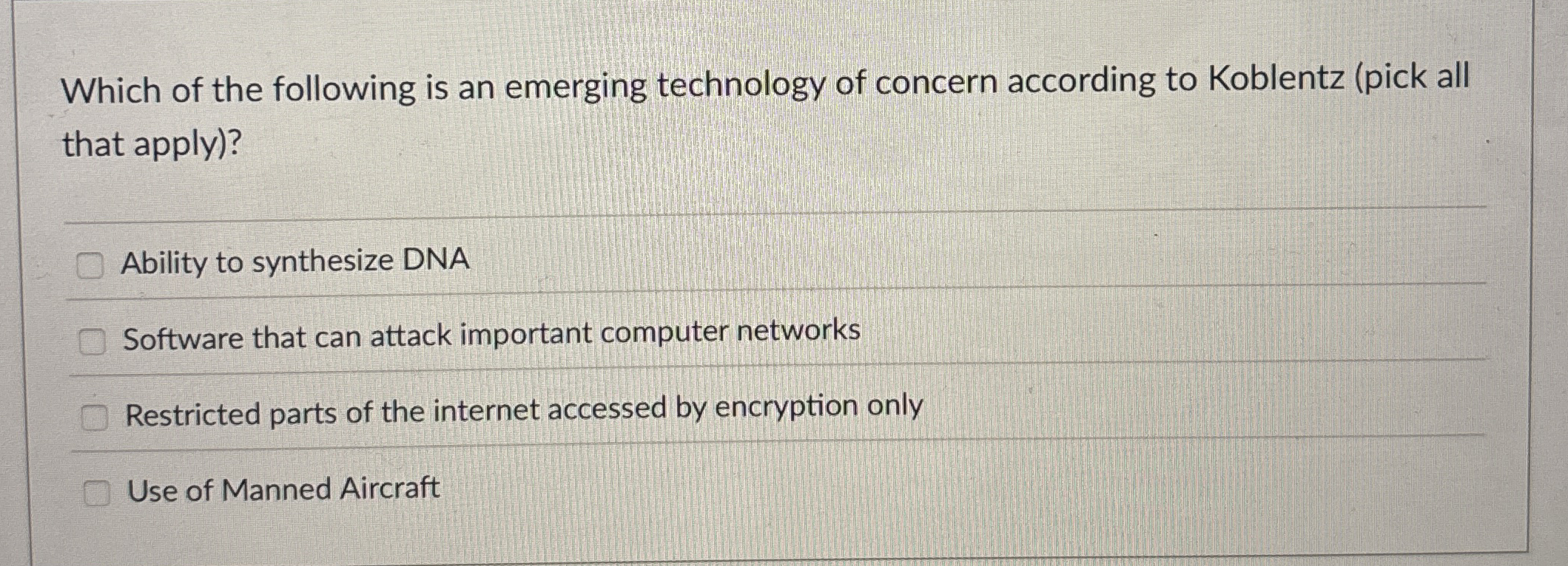 Which of the following is an emerging technology