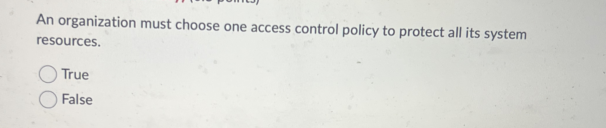 An organization must choose one access control