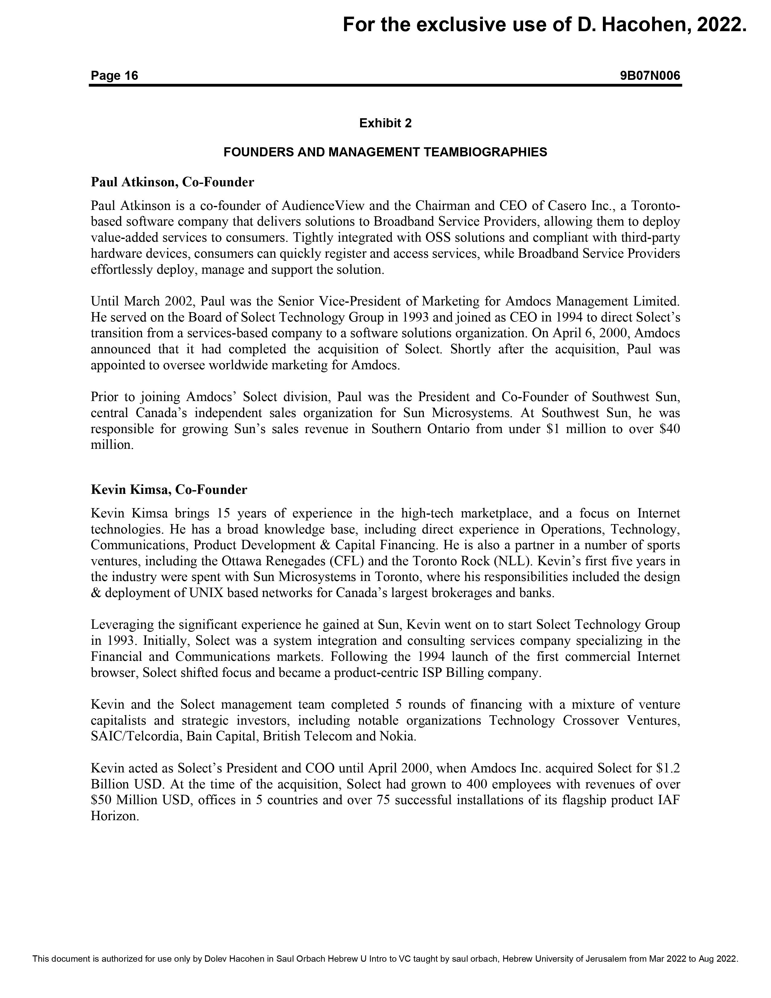 AudienceView Case (attached) Questions Identify