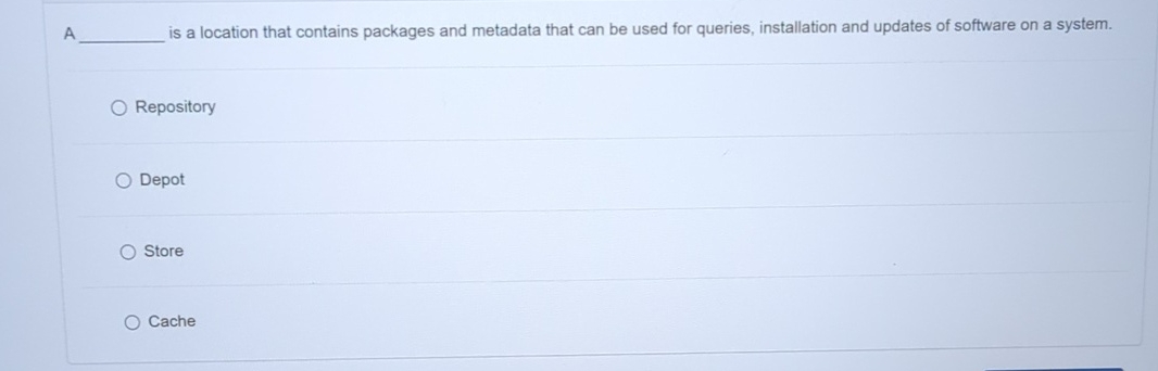 A is a location that contains packages and