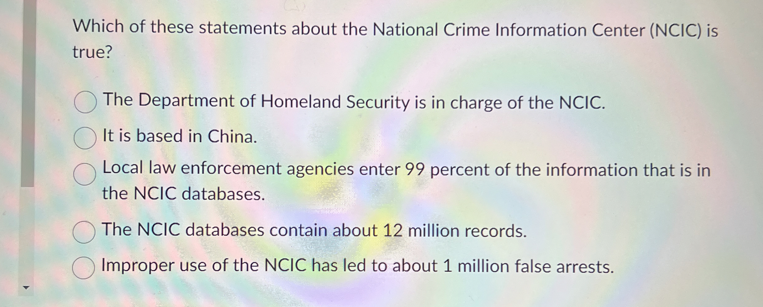 Which of these statements about the National