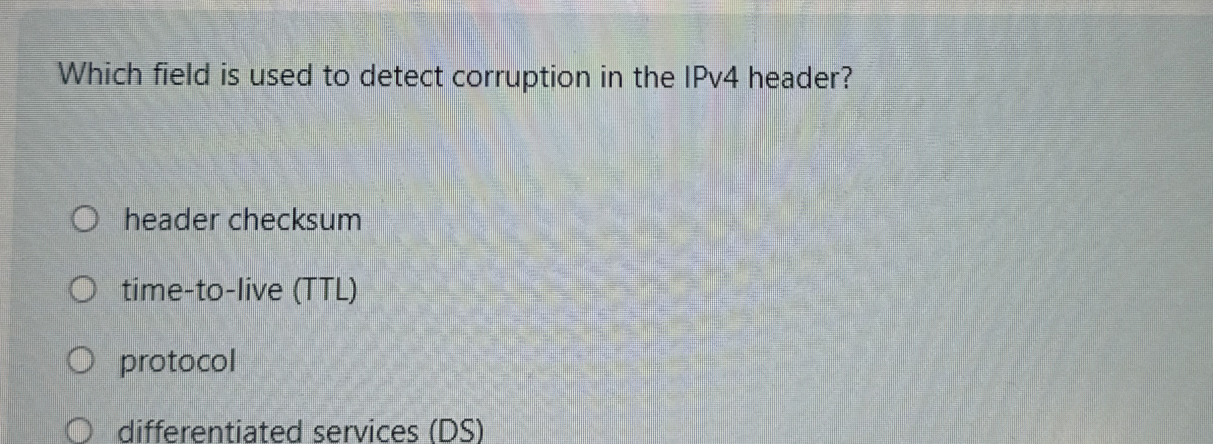 Which field is used to detect corruption in the
