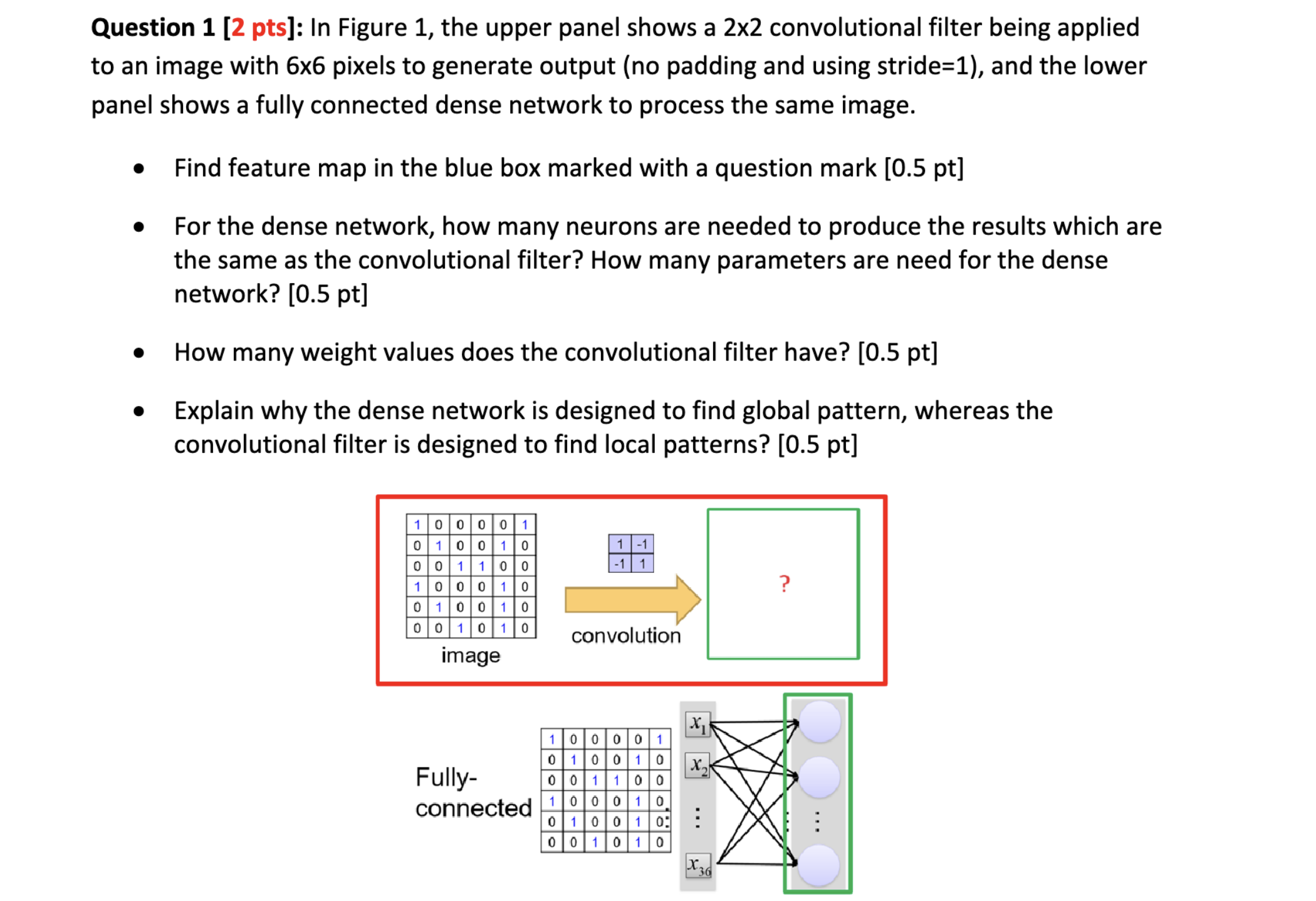 Question 1 [ 2 pts ] : In Figure 1 , the upper