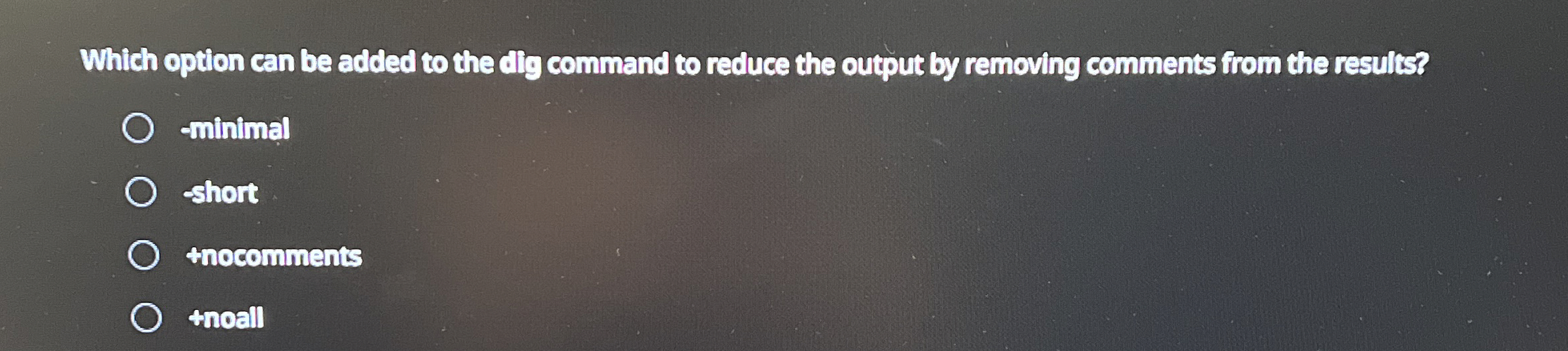 Which option can be added to the dig command to