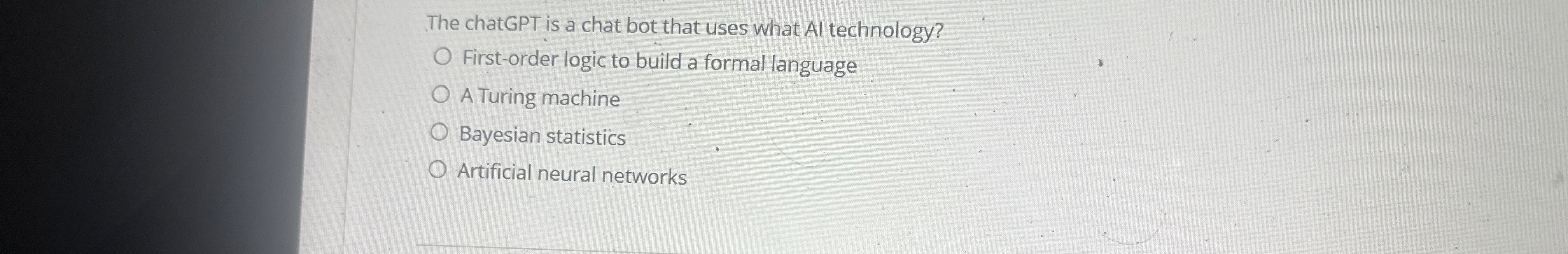 The chatGPT is a chat bot that uses what AI