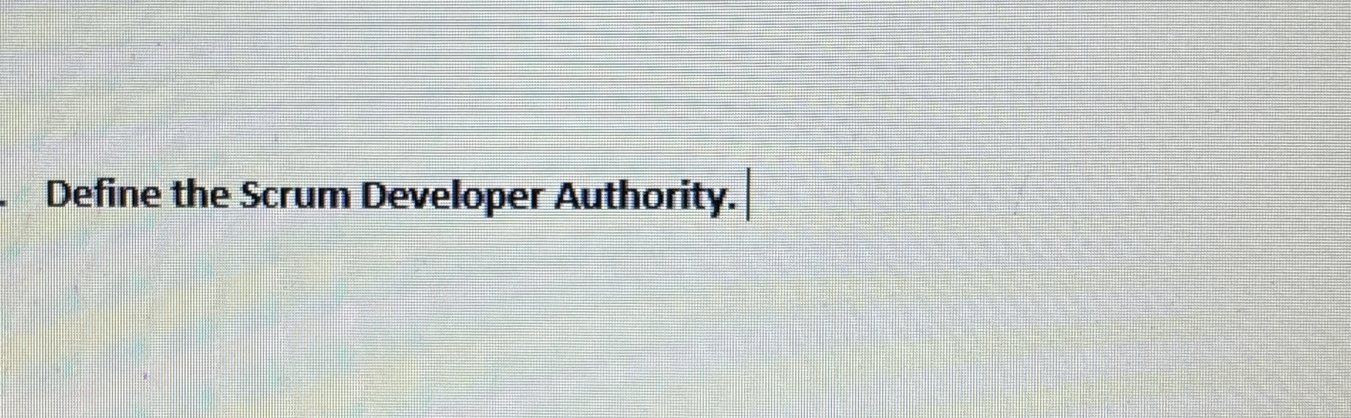 Define the Scrum Developer Authority.