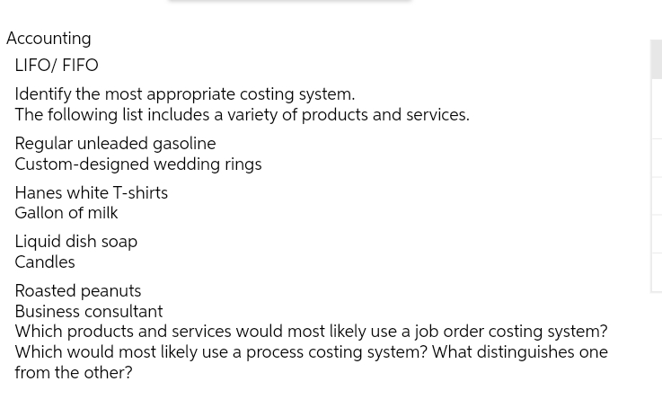 Accounting L| F0;i FIFO Identify the most
