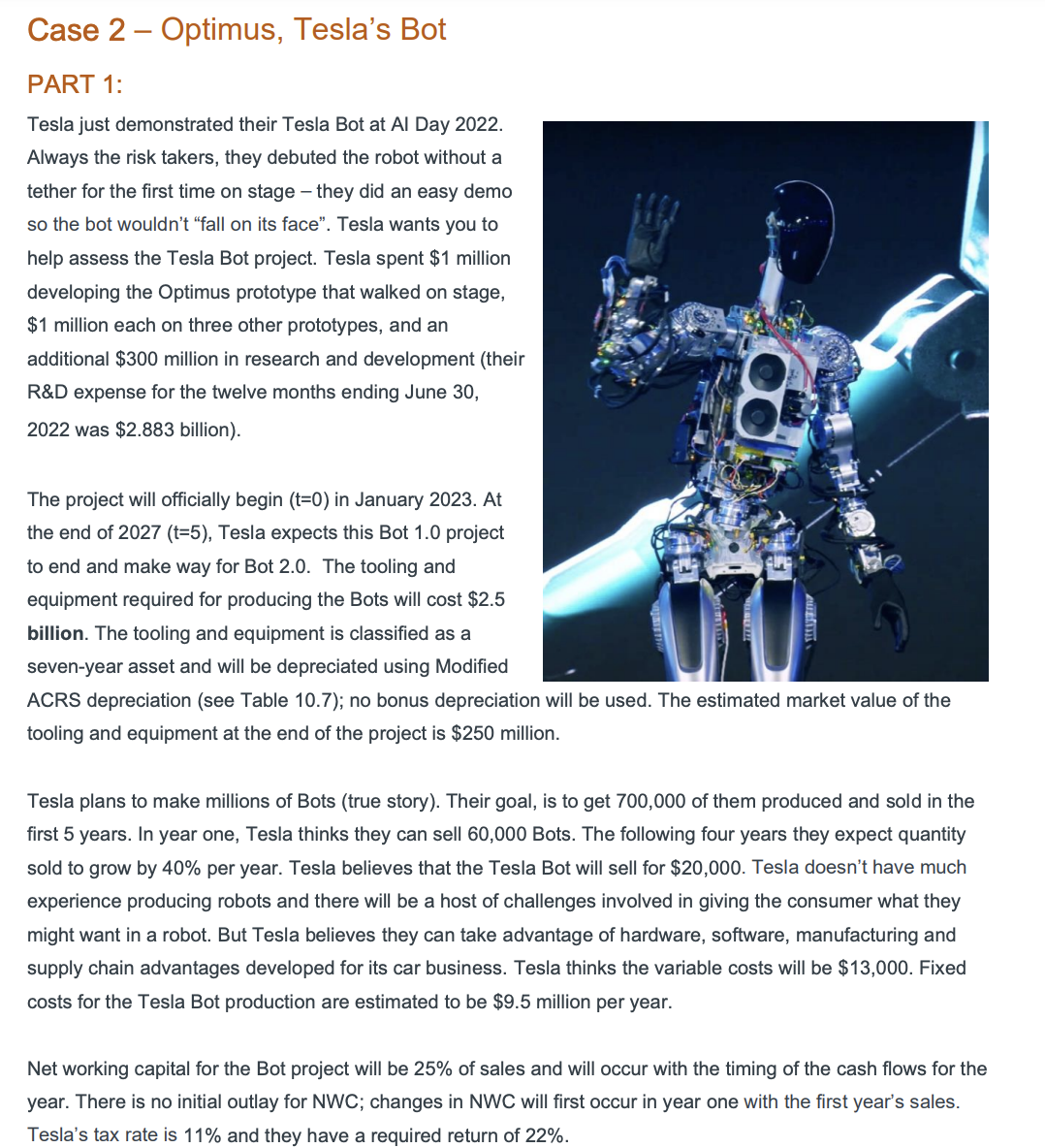Case 2 Optimus, Tesla's Bot PART 1 : Tesla just