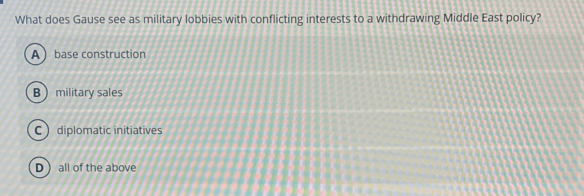 What does Gause see as military lobbies with