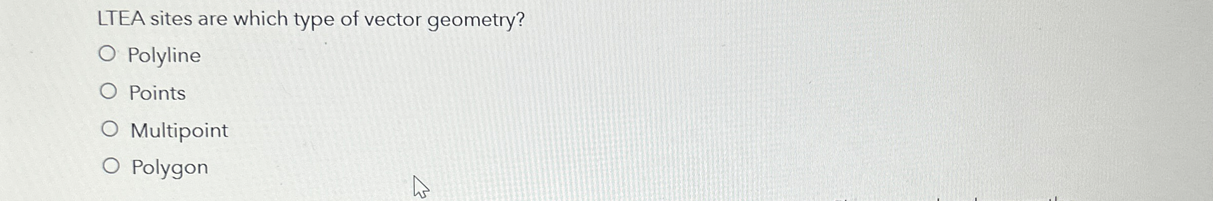 LTEA sites are which type of vector geometry?