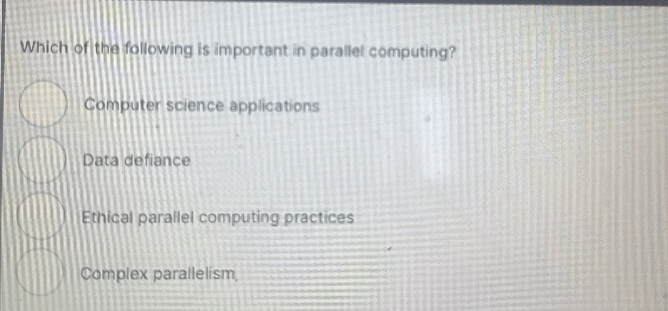 Which of the following is important in parallel