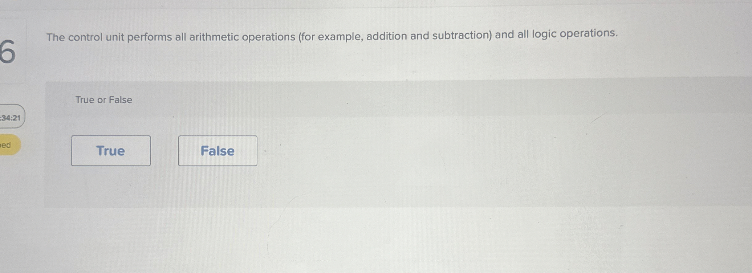 The control unit performs all arithmetic
