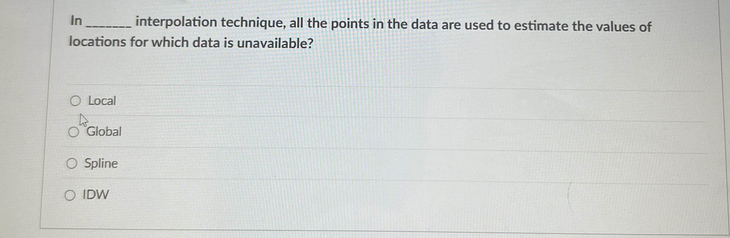 In interpolation technique, all the points in the