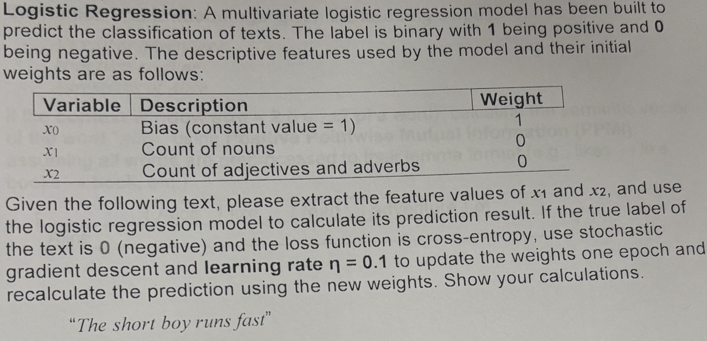 Logistic Regression: A multivariate logistic