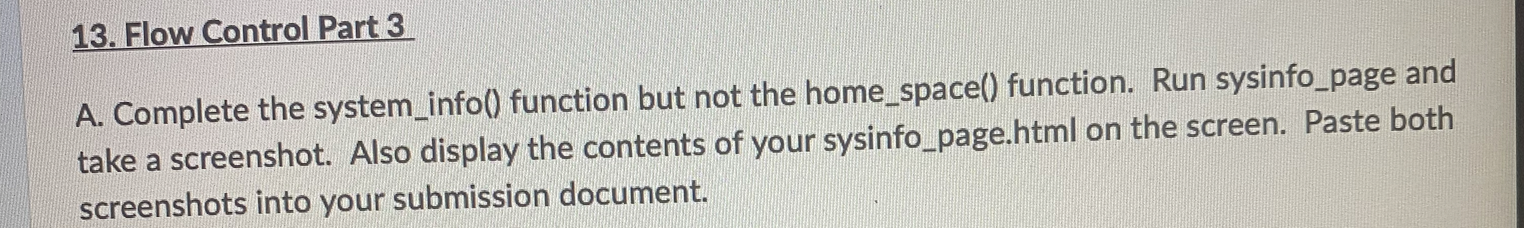 Flow Control Part 3 A . Complete the system _