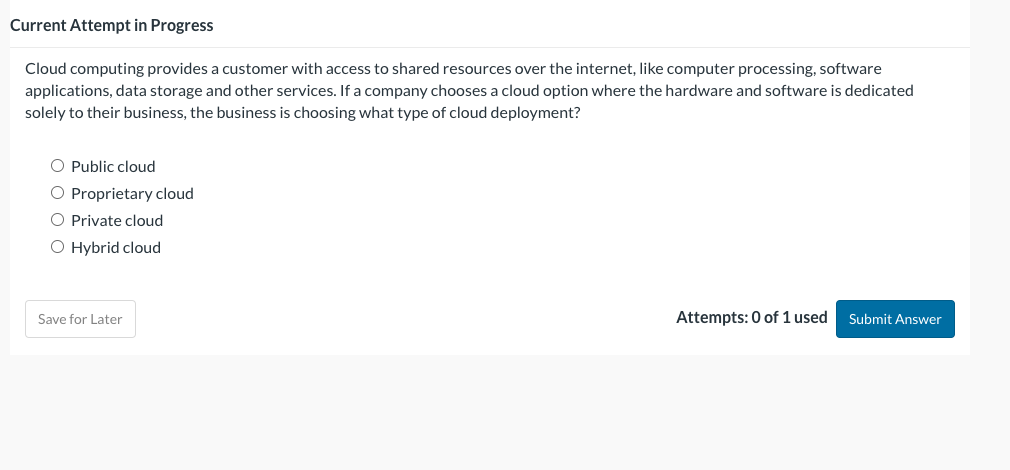 Current Attempt in Progress Cloud computing