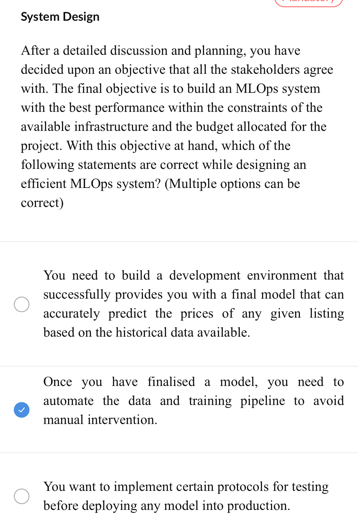System Design After a detailed discussion and
