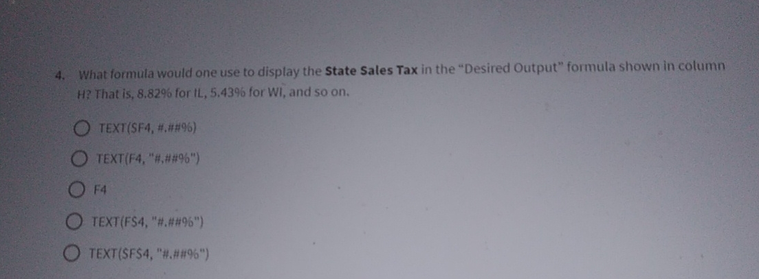 What formula would one use to display the State