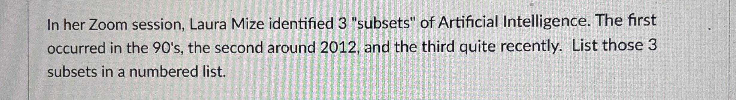 In her Zoom session, Laura Mize identified 3