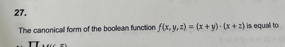 The canonical form of the boolean function f ( x