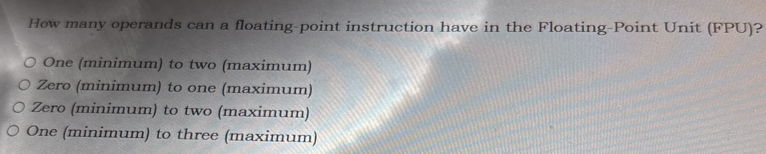 How many operands can a floating - point