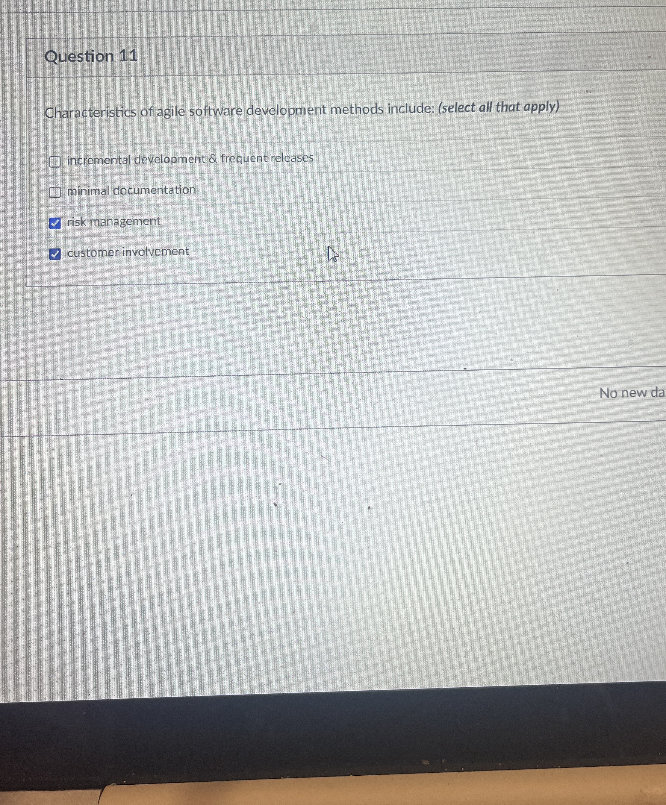 Question 1 1 Characteristics of agile software