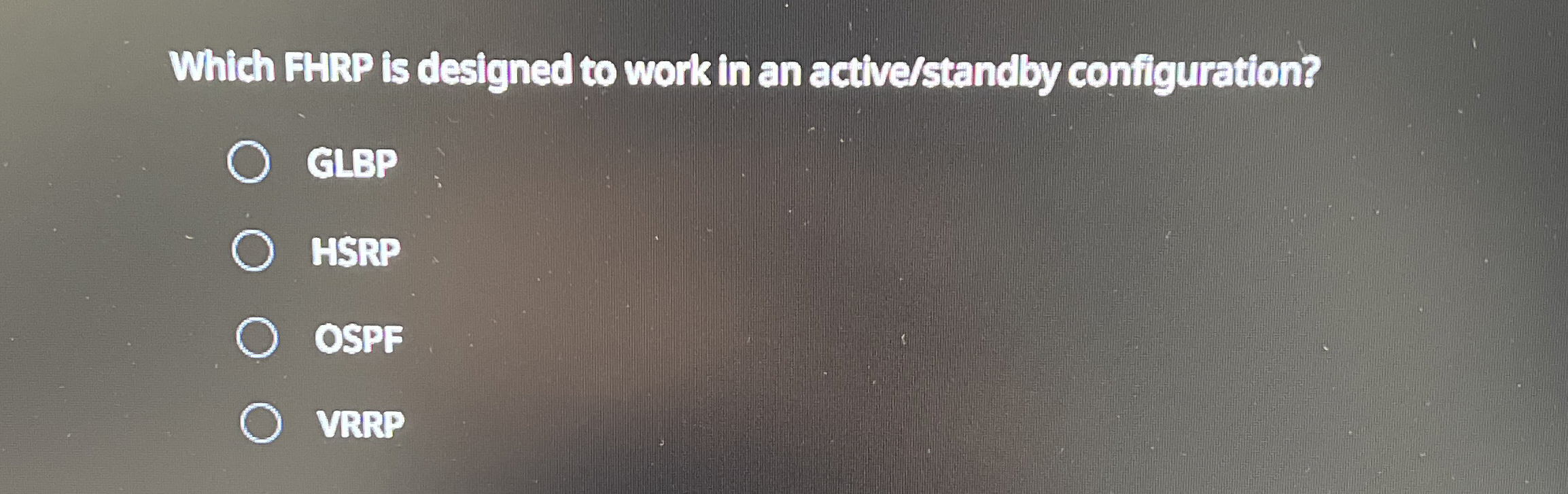 Which FHRP is designed to work in an active /