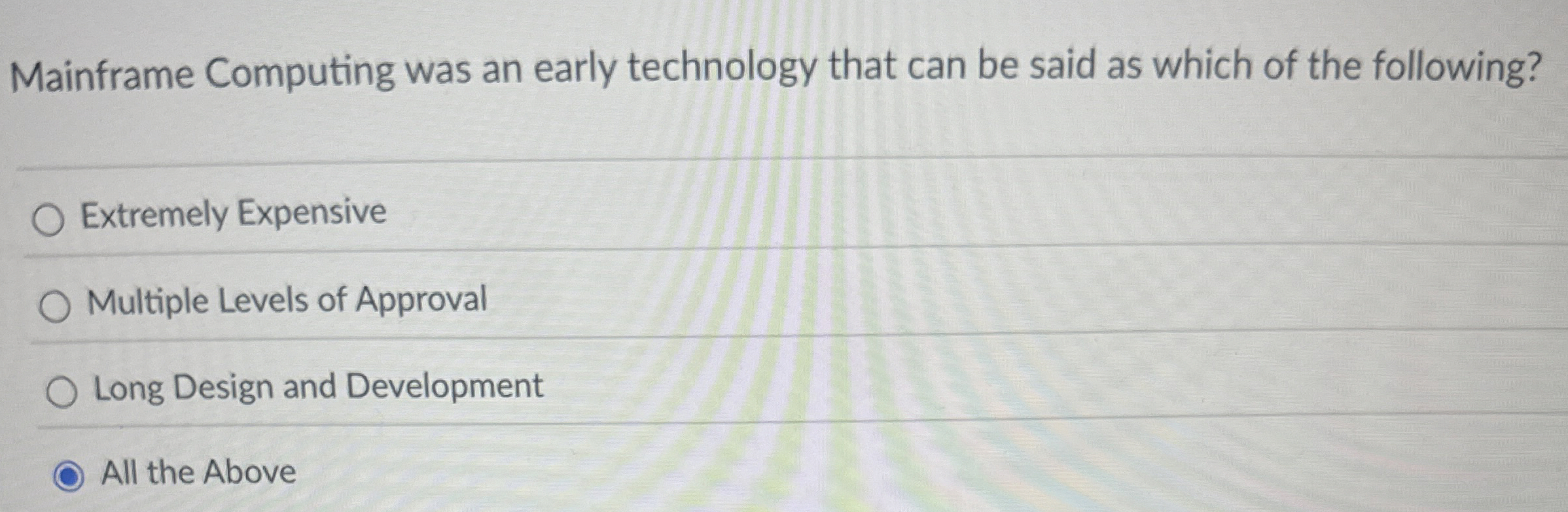 Mainframe Computing was an early technology that