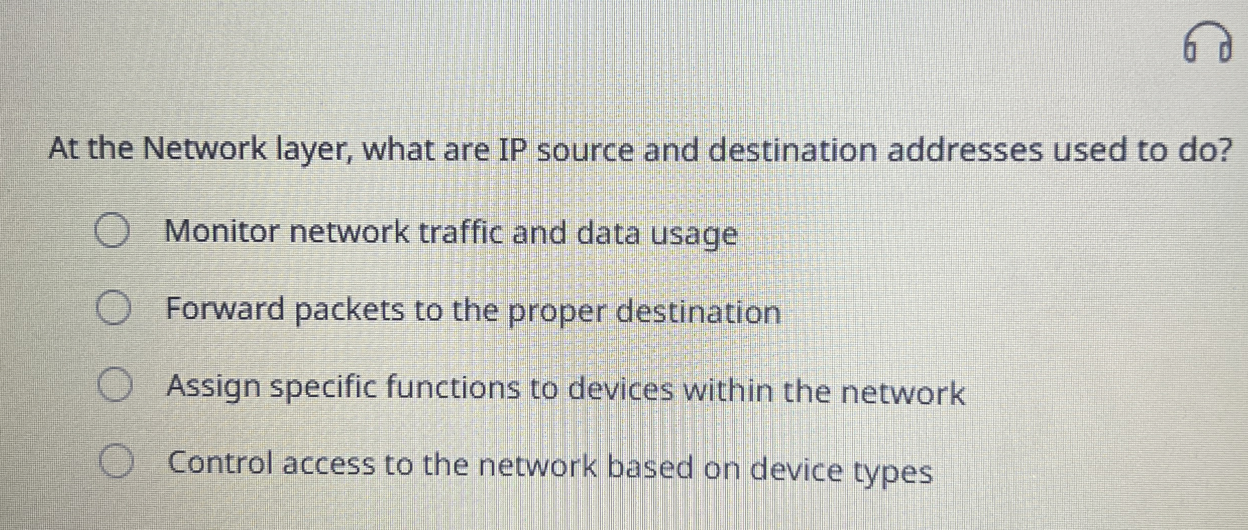 At the Network layer, what are IP source and