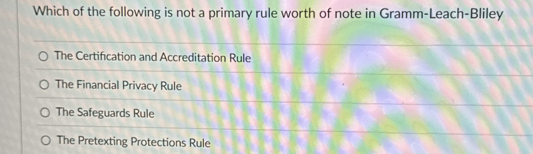 Which of the following is not a primary rule