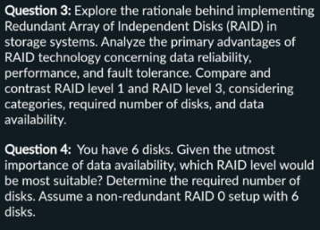 Question 4 : You have 6 disks. Given the utmost