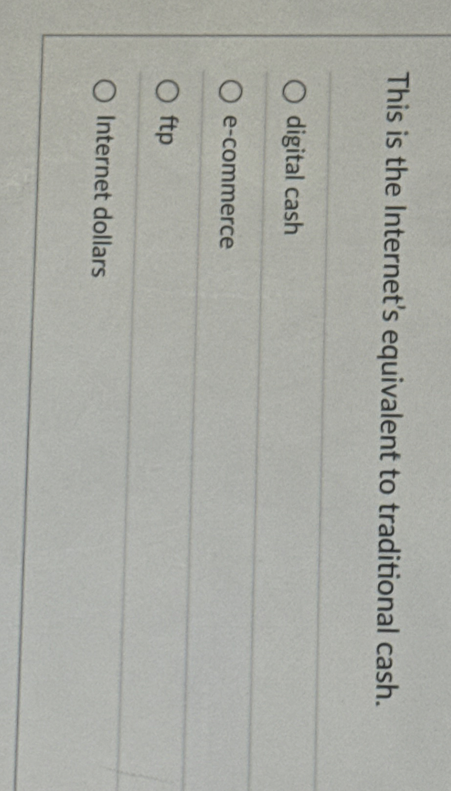 This is the Internet's equivalent to traditional