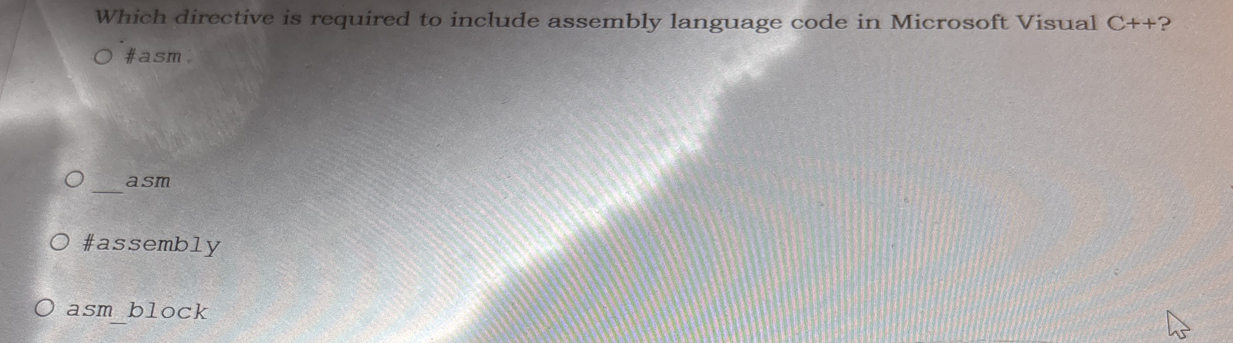 Which directive is required to include assembly
