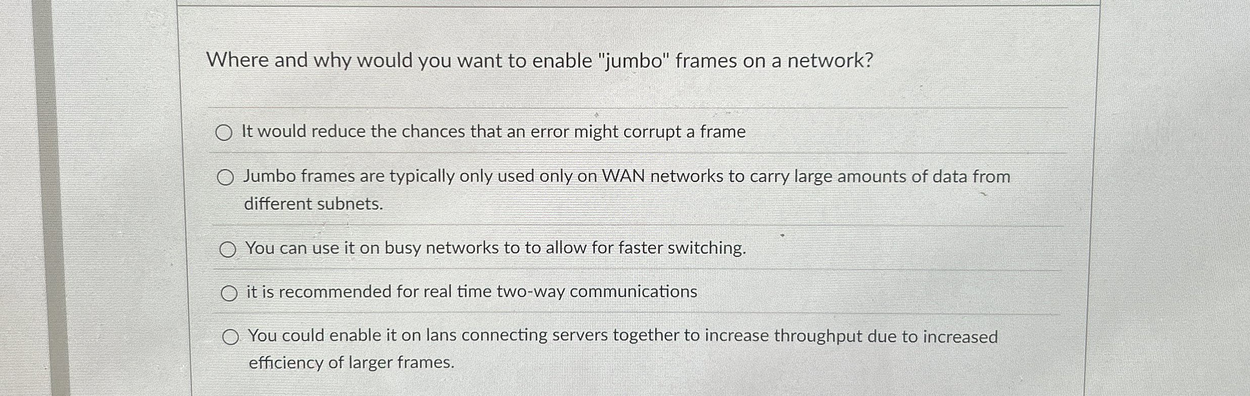 Where and why would you want to enable "jumbo"