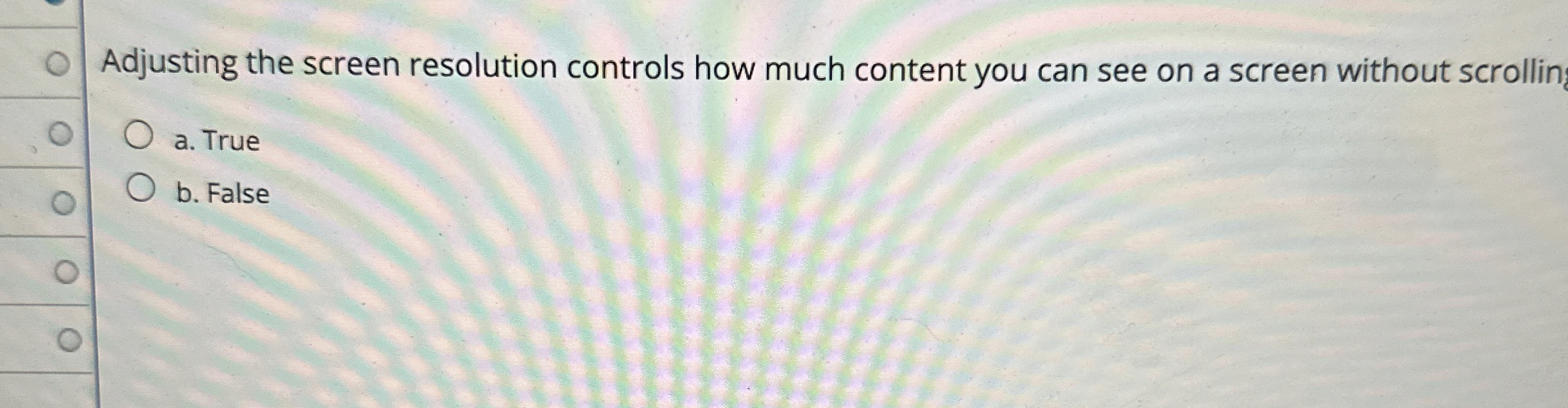 Adjusting the screen resolution controls how much