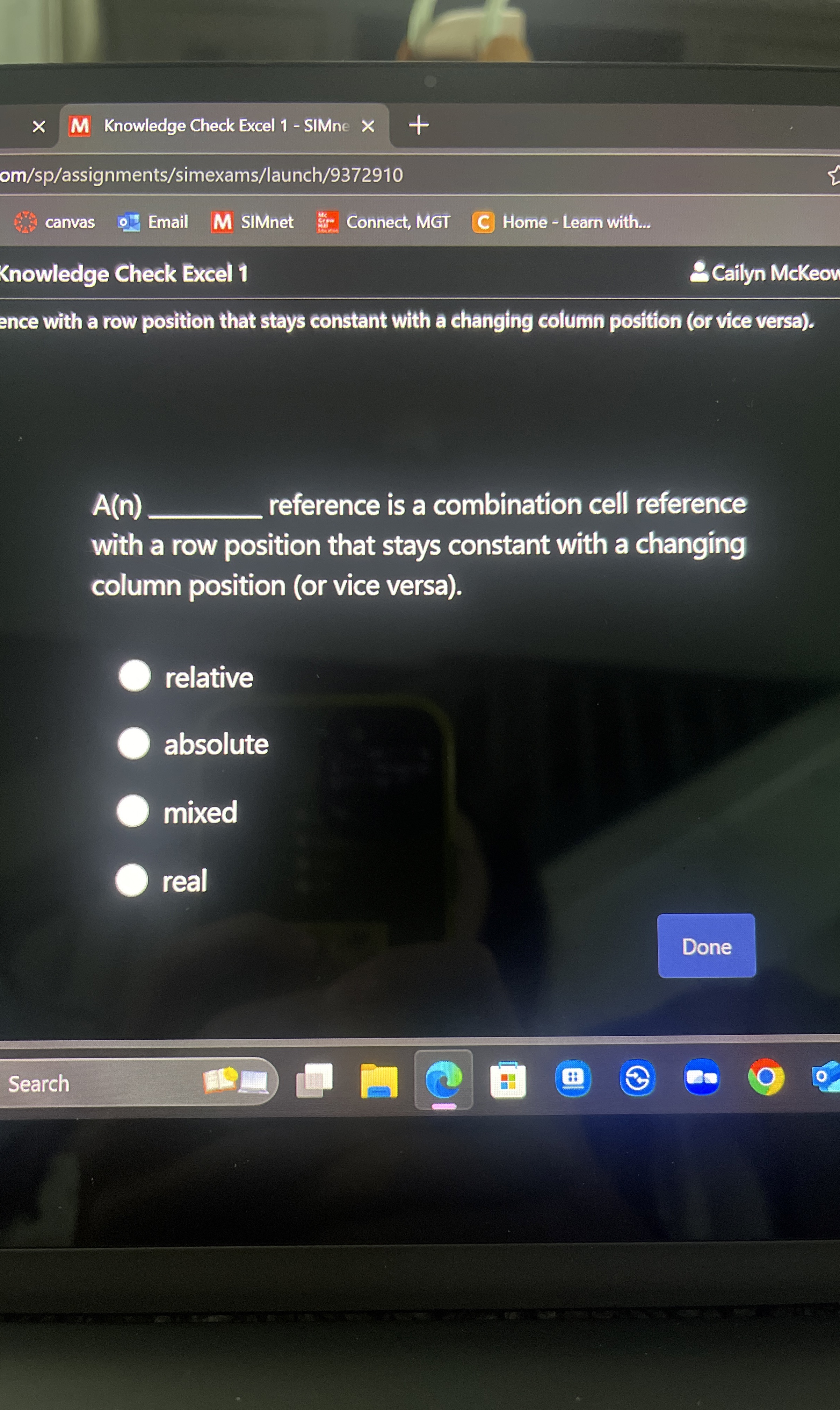 ence with a row position that stays constant with
